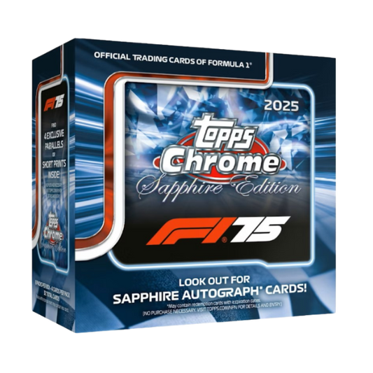 2025 Topps Chrome Formula 1 Sapphire Edition - Premium F1 Trading Card Box mit Sapphire Veredelung