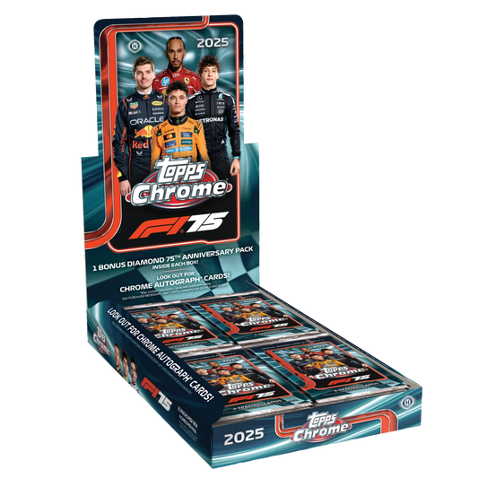2025 Topps Formula 1 Chrome Hobby Box - Offizielle F1 Trading Card Box zum 75. Jubiläum