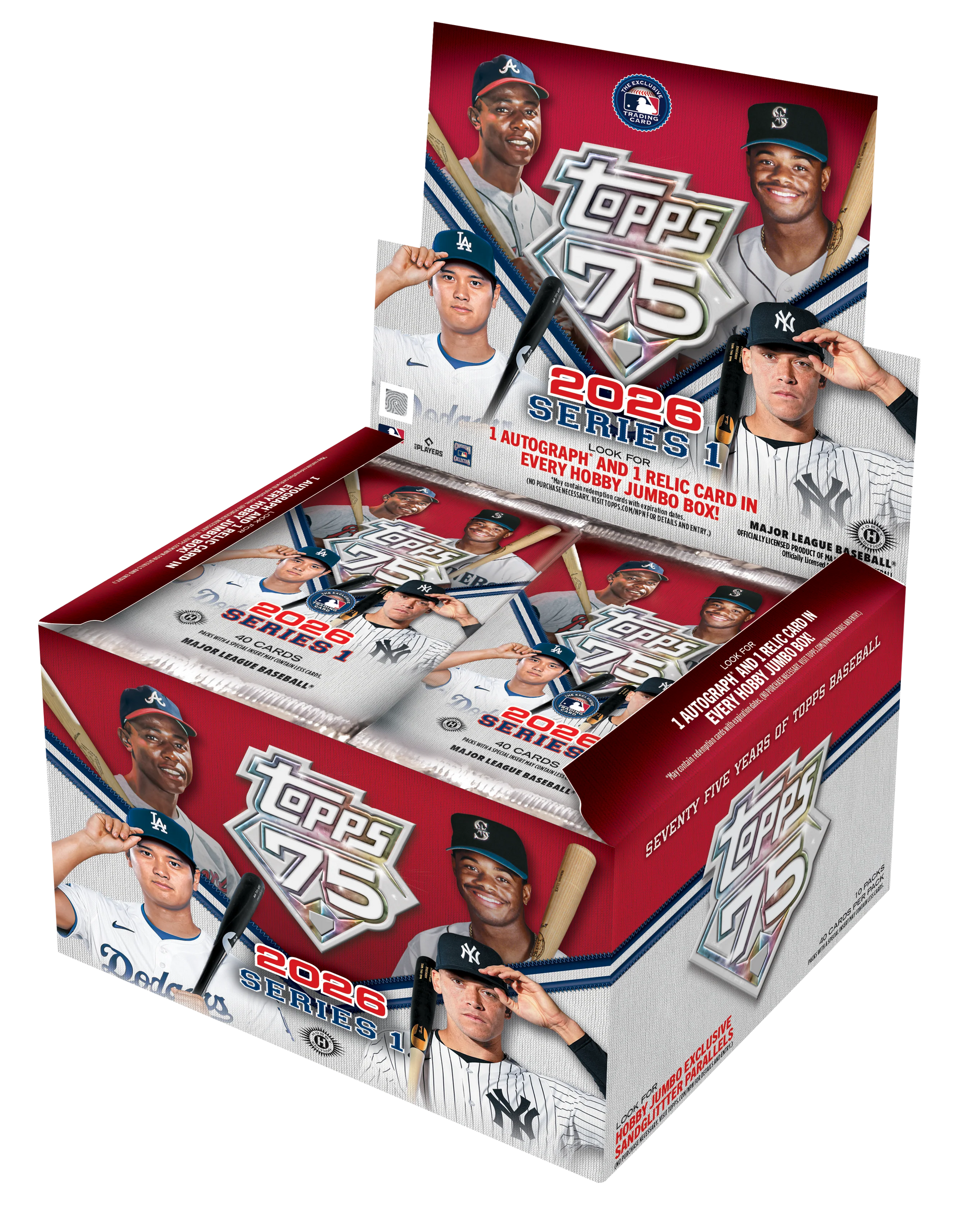 2026 Topps Baseball Series 1 Hobby Jumbo Box - Offizielle MLB Trading Card Box zum 75. Jubiläum