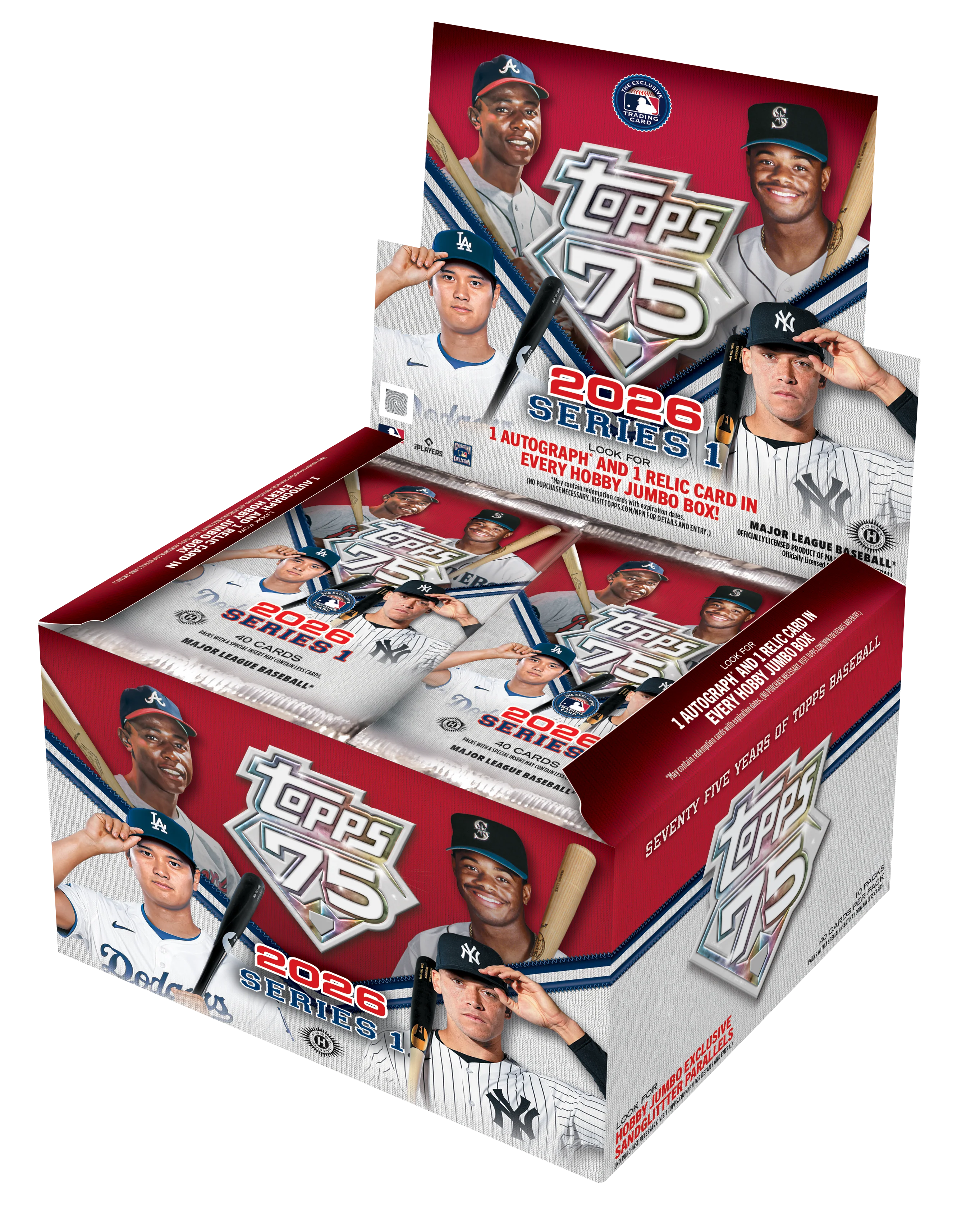 2026 Topps Baseball Series 1 Hobby Jumbo Box - Offizielle MLB Trading Card Box zum 75. Jubiläum