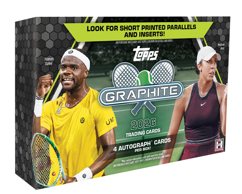 2026 Topps Graphite Tennis Hobby Box - Geschlossene Trading Card Box mit Frances Tiafoe und Madison Keys