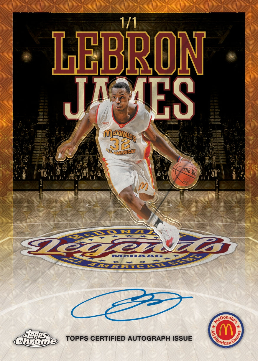 2025 Topps Chrome McDonalds Basketball - LeBron James Retro Autogrammkarte Legenden Design