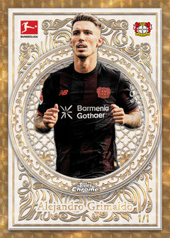 Topps Chrome Bundesliga 2025/26 - Alejandro Grimaldo Karte in Gold-Optik 1/1