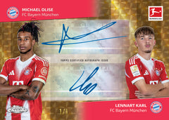 Topps Chrome Bundesliga 2025/26 - Michael Olise und Lennart Karl Dual Autograph Karte 1/1