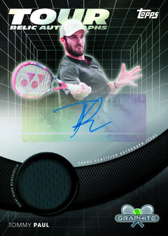 2026 Topps Graphite Tennis - Tommy Paul Tour Disk Autographs Relic Karte mit Tennisball-Material