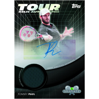 2026 Topps Graphite Tennis - Tommy Paul Tour Disk Autographs Relic Karte mit Tennisball-Material