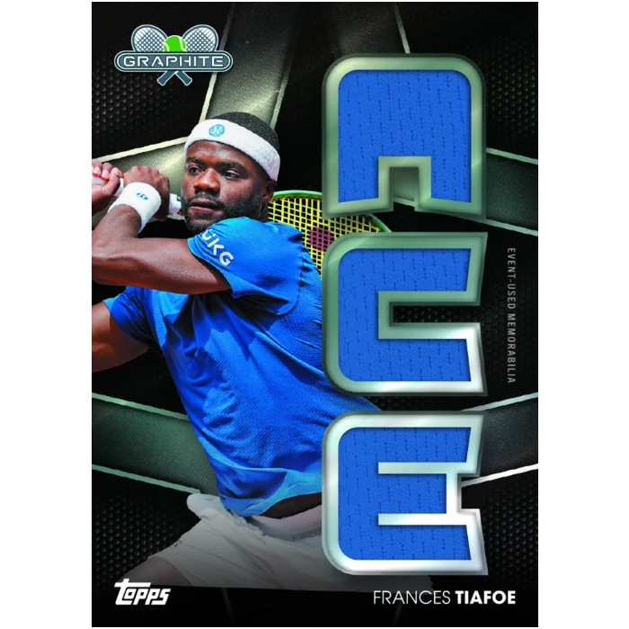 2026 Topps Graphite Tennis - Frances Tiafoe ACE Relic Insert Karte mit blauen Buchstaben-Patches