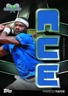 2026 Topps Graphite Tennis - Frances Tiafoe ACE Relic Insert Karte mit blauen Buchstaben-Patches