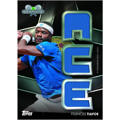 2026 Topps Graphite Tennis - Frances Tiafoe ACE Relic Insert Karte mit blauen Buchstaben-Patches