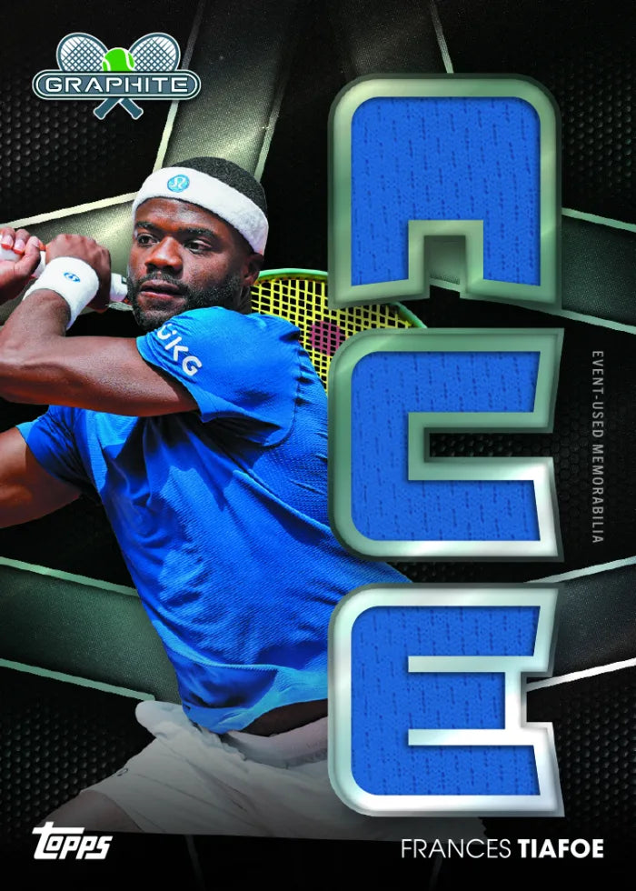 2026 Topps Graphite Tennis - Frances Tiafoe ACE Relic Insert Karte mit blauen Buchstaben-Patches