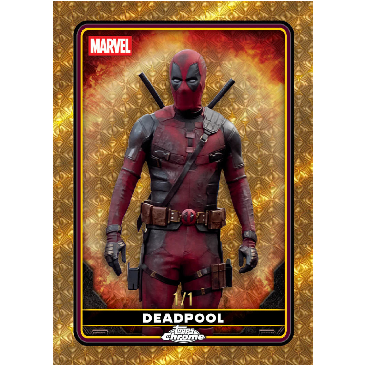 2025 Topps Chrome Deadpool - Deadpool Base Parallel Karte in Gold