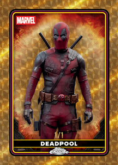 2025 Topps Chrome Deadpool - Deadpool Base Parallel Karte in Gold