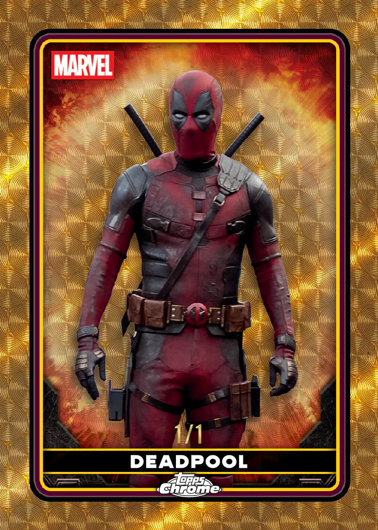 2025 Topps Chrome Deadpool - Deadpool Base Parallel Karte in Gold