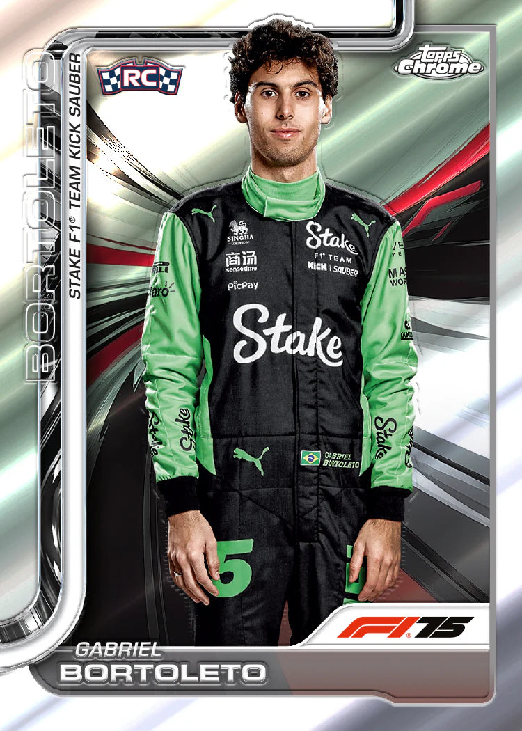 Topps Chrome Formula 1 2025 - Gabriel Bortoleto F2 Rookie Karte