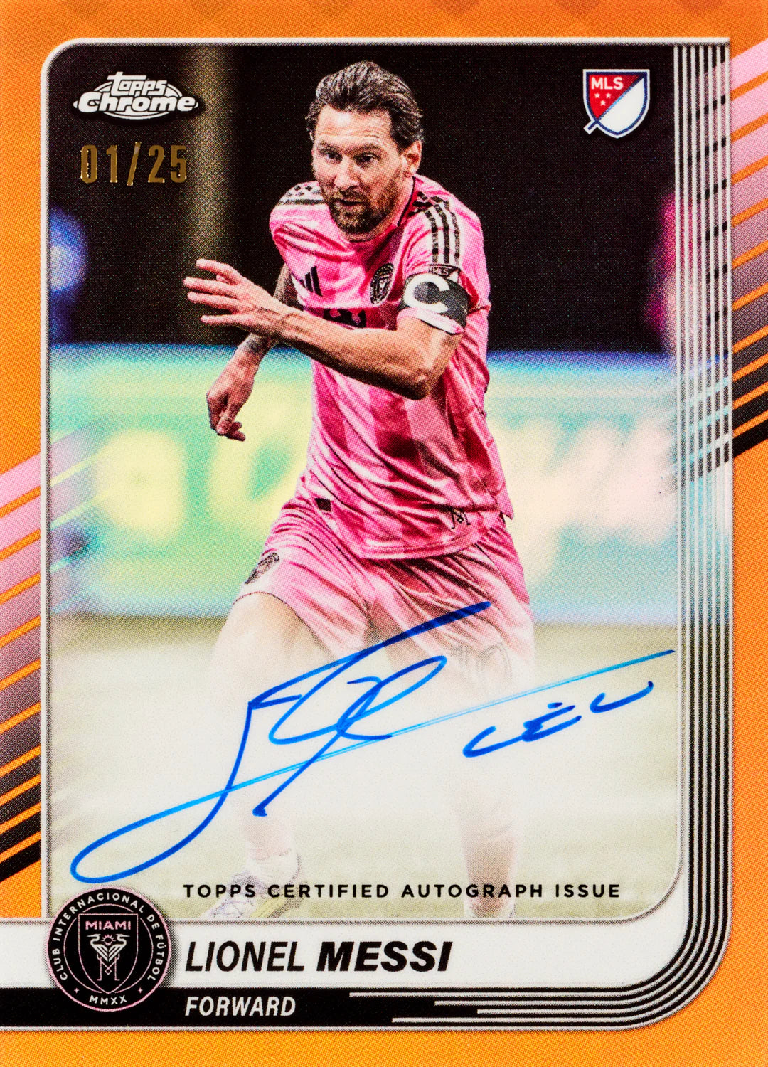 Topps Chrome MLS 2025 - Lionel Messi Inter Miami Autogramm Karte