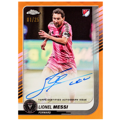 Topps Chrome MLS 2025 - Lionel Messi Inter Miami Autogramm Karte