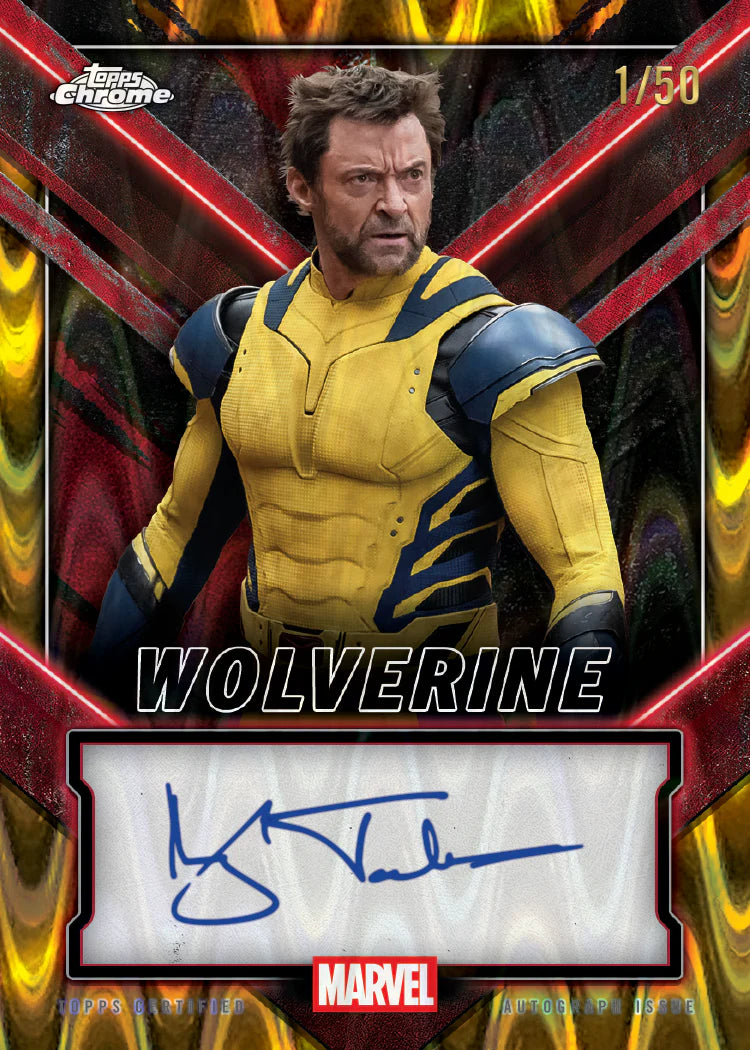 2025 Topps Chrome Deadpool - Wolverine Autogrammkarte im Film-Design