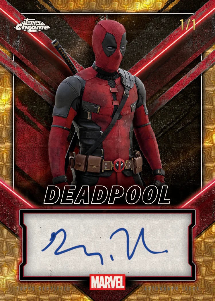 2025 Topps Chrome Deadpool - Deadpool Autogrammkarte im Film-Design