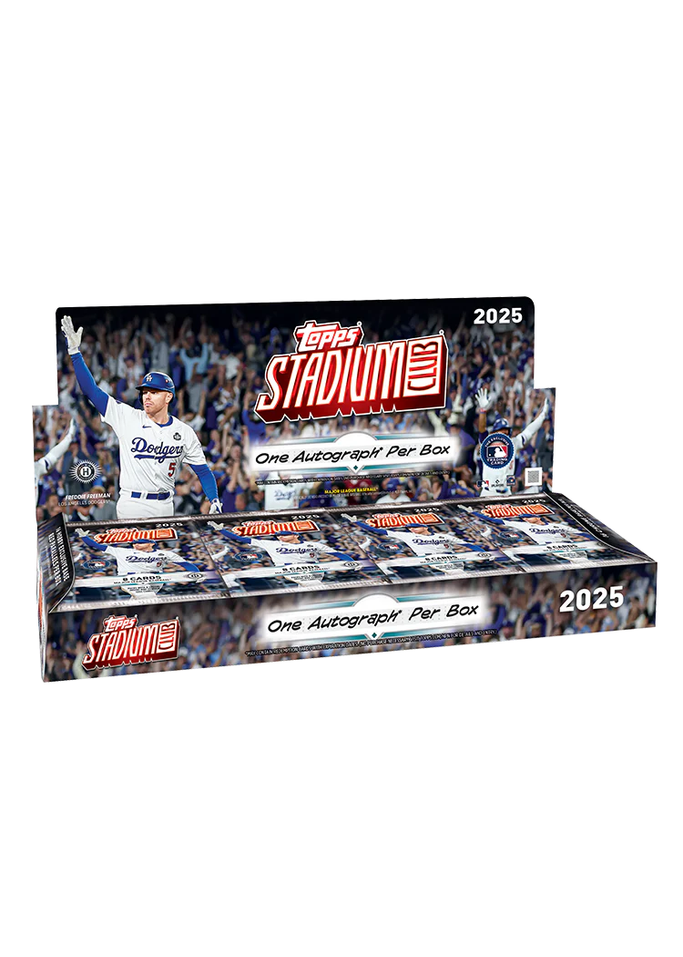 2025 Topps Stadium Club Baseball Hobby Box - Geöffnete Display Box mit Packs