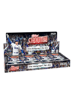 2025 Topps Stadium Club Baseball Hobby Box - Geöffnete Display Box mit Packs