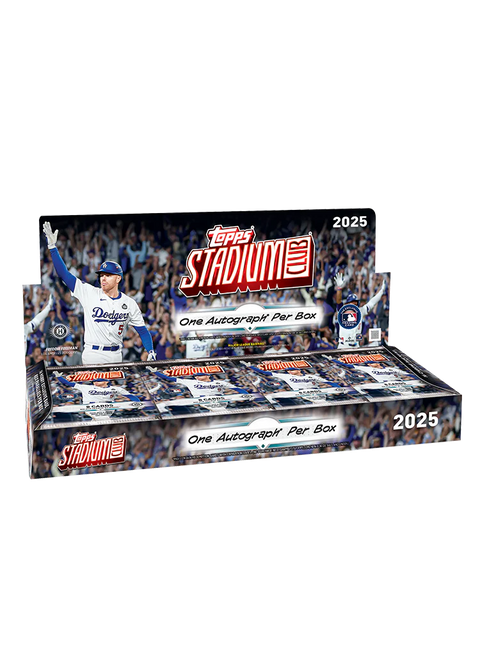 2025 Topps Stadium Club Baseball Hobby Box - Geöffnete Display Box mit Packs
