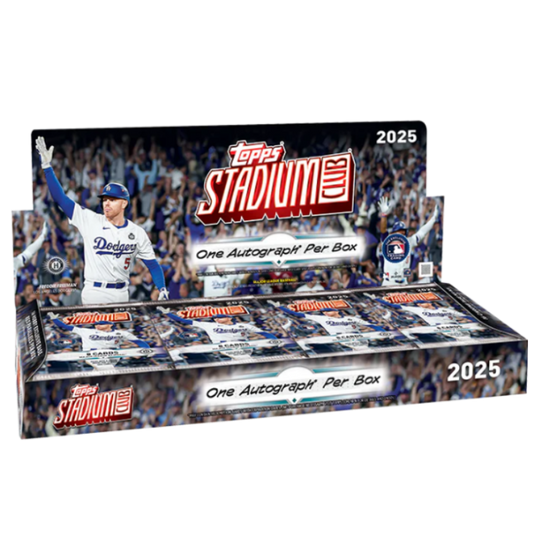 2025 Topps Stadium Club Baseball Hobby Box - Geöffnete Display Box mit Packs