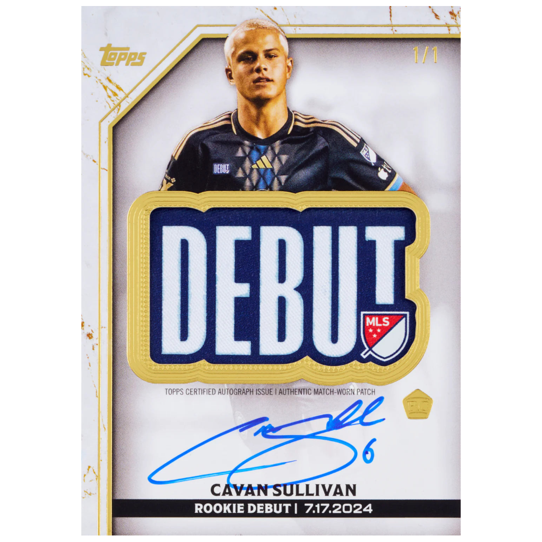 Topps Chrome MLS 2025 - Cavan Sullivan Debut Patch Autogramm Karte