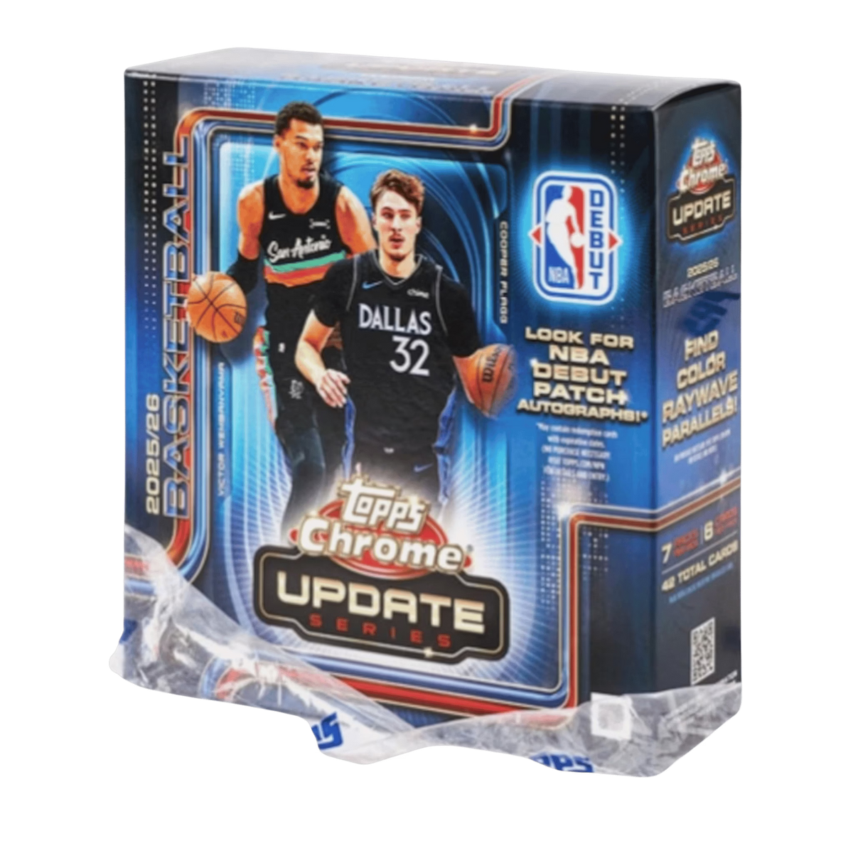 Topps Chrome Updates Basketball 2025/26 Mega Box (Unsealed) – blaue Verpackung mit geöffneter äusserer Folie