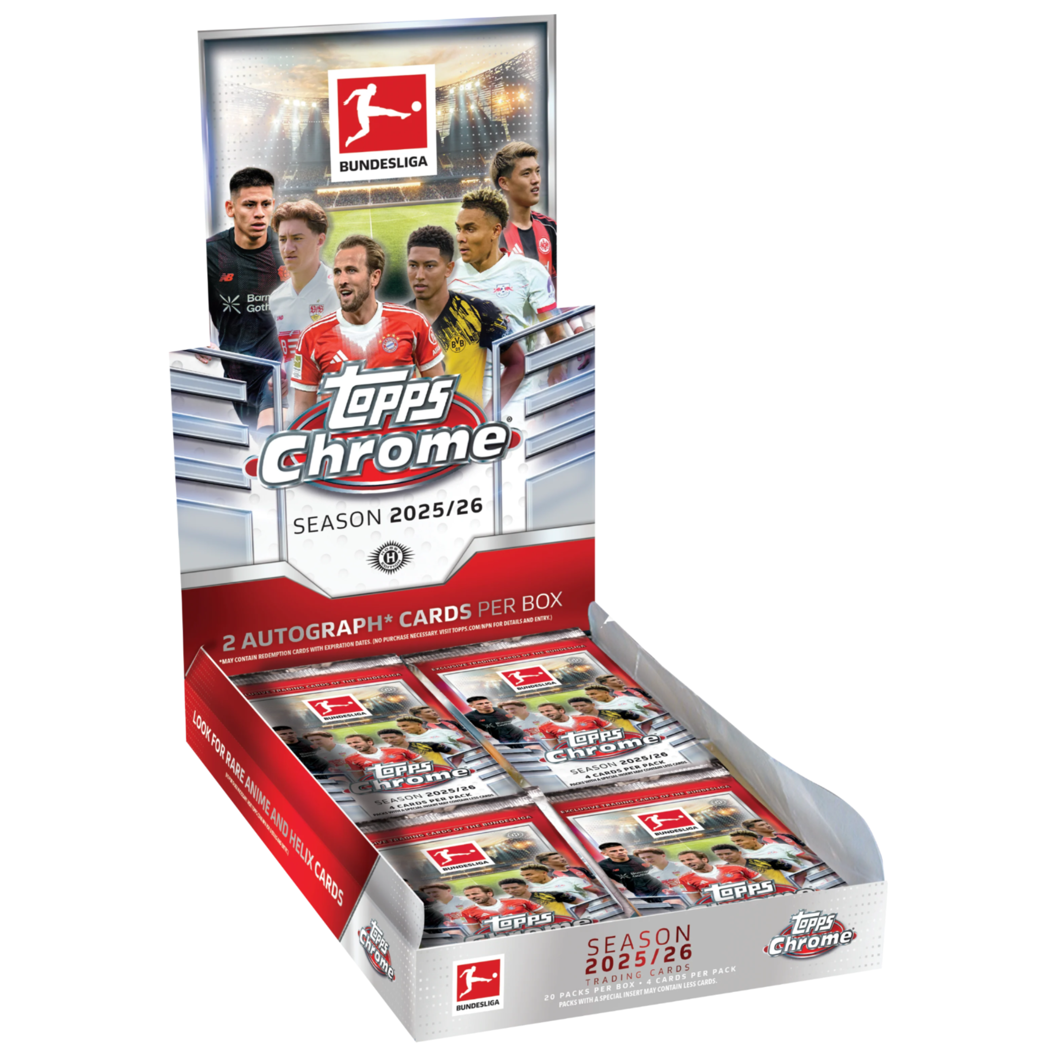 Topps Chrome Bundesliga 2025/26 Hobby Box - Offizielle Trading Card Box der deutschen Fussball-Bundesliga