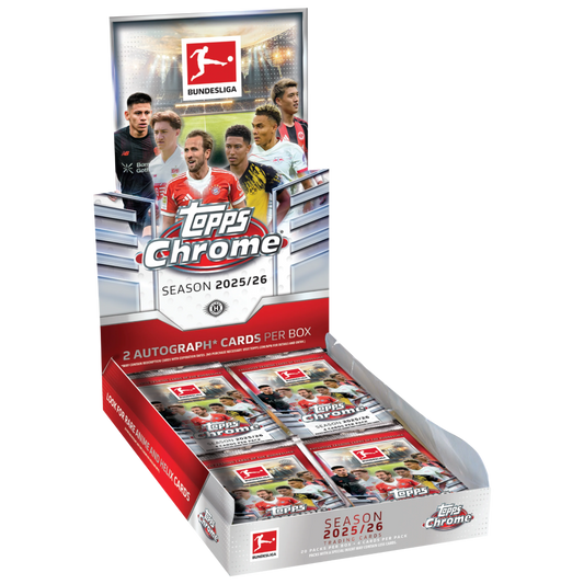Topps Chrome Bundesliga 2025/26 Hobby Box - Offizielle Trading Card Box der deutschen Fussball-Bundesliga