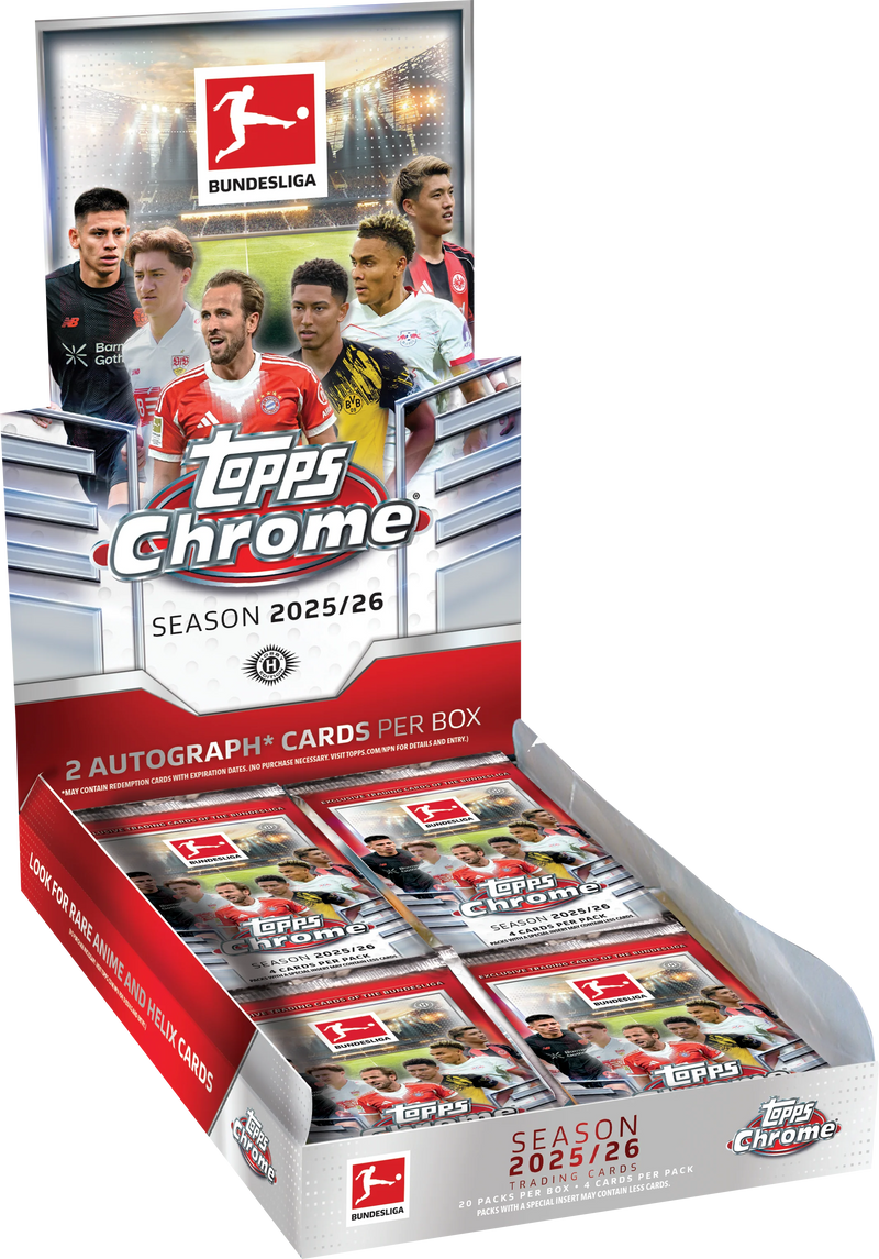 Topps Chrome Bundesliga 2025/26 Hobby Box - Offizielle Trading Card Box der deutschen Fussball-Bundesliga