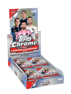 Topps Chrome MLS 2025 Hobby Box - Offizielle Major League Soccer Trading Card Box mit Lionel Messi Motiv