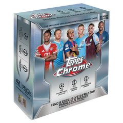 Topps Chrome UEFA Club Competitions 2025/26 Mega Box - Fußball Trading Cards mit Haaland und De Bruyne