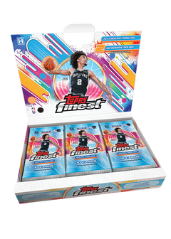 Topps Finest Basketball 2025/26 Hobby Box - Geöffnete Display Box mit Packs und Victor Wembanyama Motiv